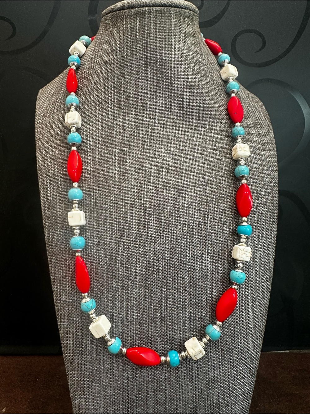 Red Turquoise Beaded Necklace - Women Jewelry